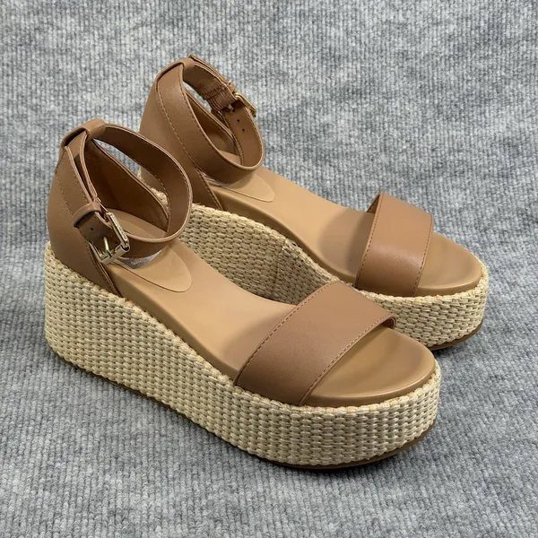 Dolce Vita Size-6.5 Women's Alumina Espadrille Sandals Wedge Brown - Image 4