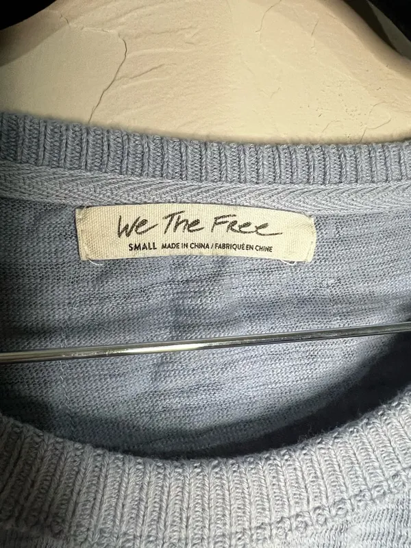 We the Free Jordan Knit Blue Colorblock‎ Boho Sweater - Image 6