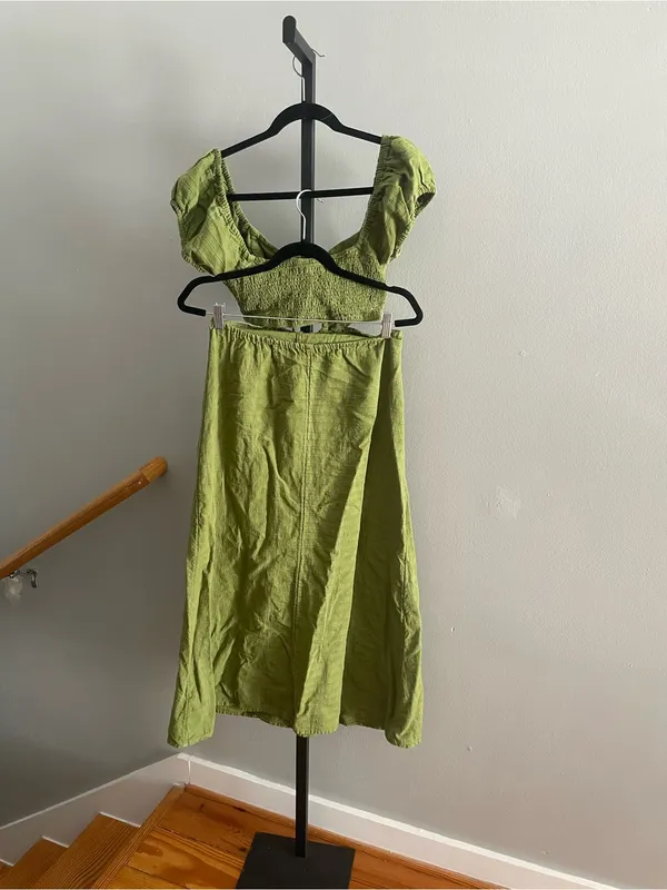 Free People Extra Dose Midi Dress Green Size Small - Image 3