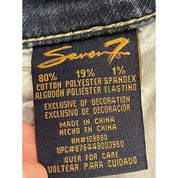 Seven7 Seven For All Mankind Jeans Women's Size 8 Cropped Girlfriend Capri Stretch - Image 5