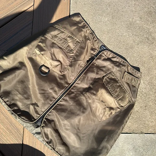 Urban Outfitters Green Nylon‎ Cargo Zip Up Mini Skirt - Image 2