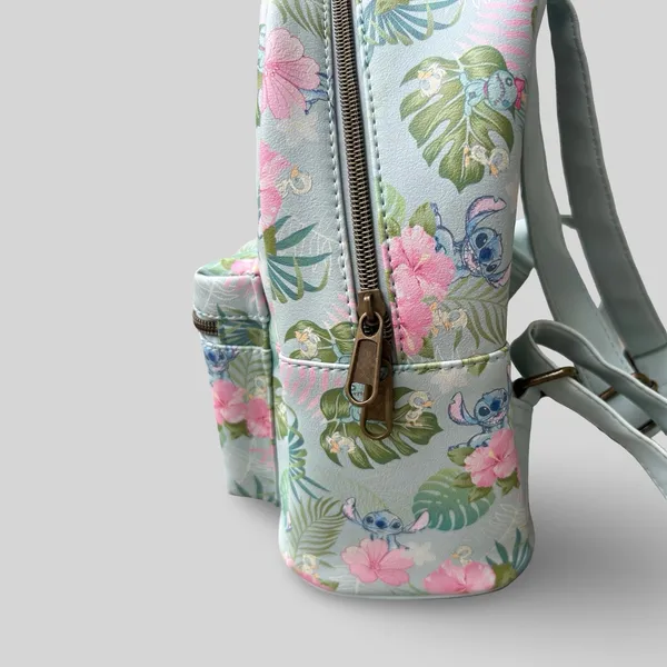 Loungefly Disney Lilo & Stitch Tropical Floral Mini Backpack Pastel Blue Vegan - Image 5