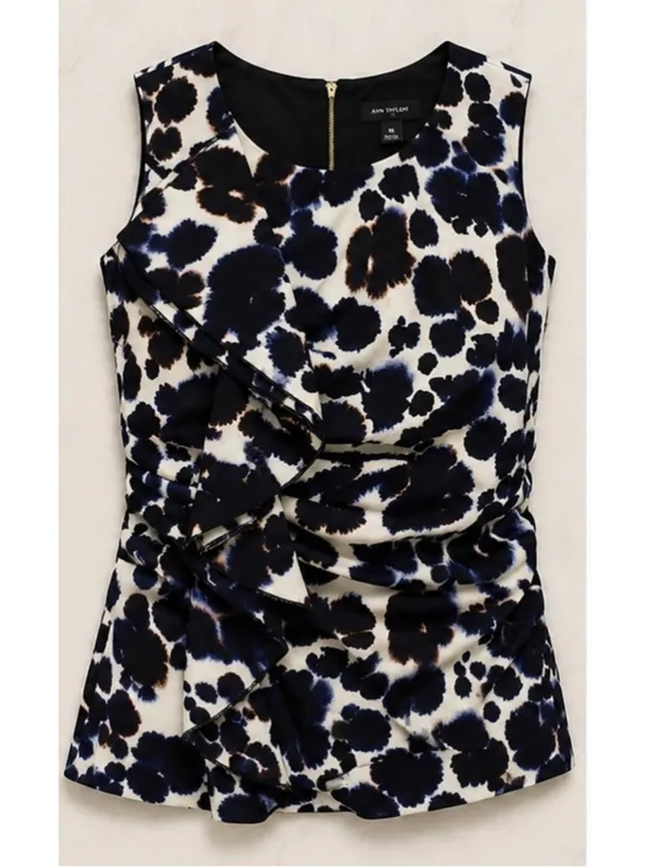 NEW Ann Taylor Petite Ivory Abstract Floral Top & Pencil Sk - Image 3