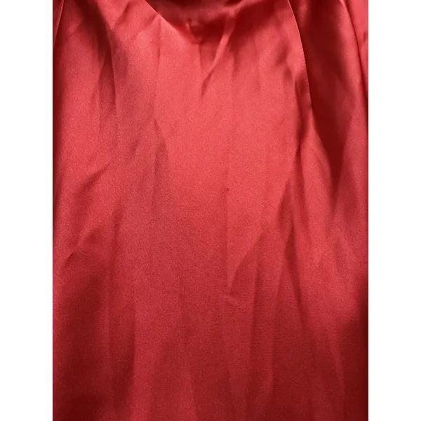Zara Red Asymmetrical One Shoulder Satin Gown Maxi Dress Formal Grecian Holiday - Image 6