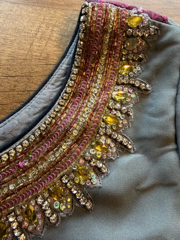 kurta features intricate Rhinestones rich fuchsia and crimson XL Dress Lined FFU - Image 12