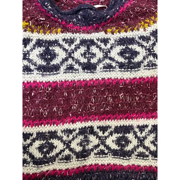 Free People Fair Isle Sweater Large Chunky Knit Boho Cozy Winter - Image 4