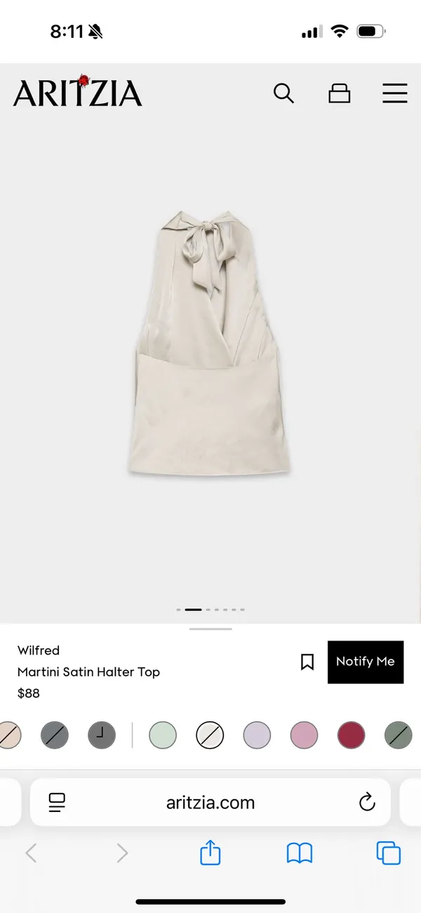 Aritzia Martini Satin Halter Top - Image 2