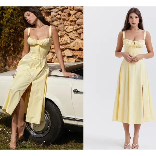 HOUSE‎ OF CB 'Carmen' Buttercup Bustier Sundress yellow NWOT size XS - Image 13