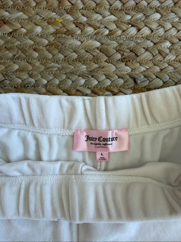 Juicy Couture Cream Shorts with Gold Rhinestone 'Juicy' Logo - Image 7