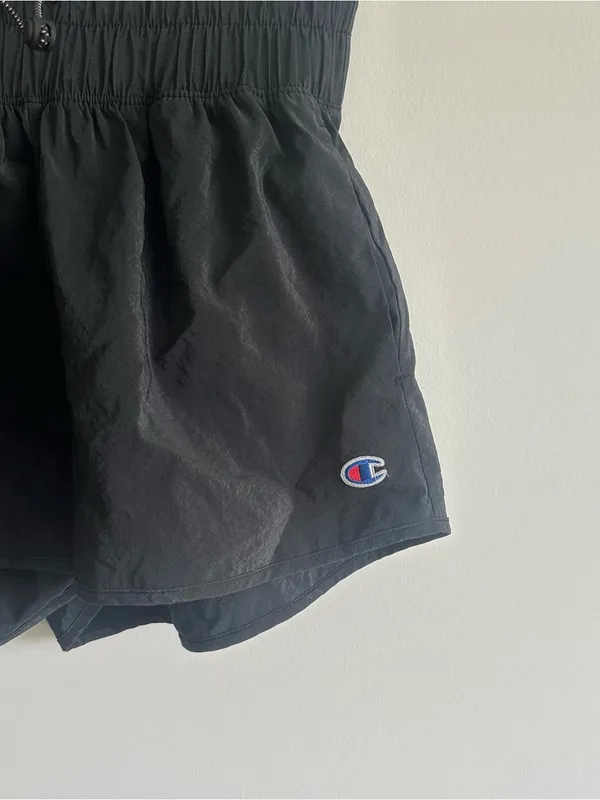 Champion Black High-Waist Athletic Shorts with Drawcord - Image 2