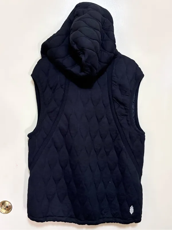 FP Movement by Free People Black Quilted Oversized Sleeveless Hooded Vest - Image 5