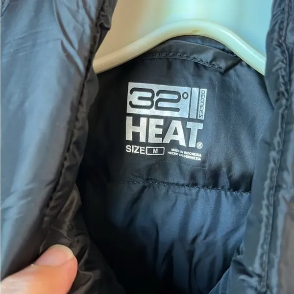 32 Degrees Heat Black Puffer Vest Ski Jacket Full Zip Womens Medium Sleeveless - Image 8