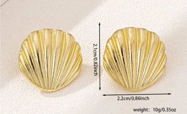 Gold Shell Earrings - Image 4