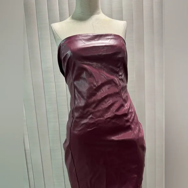 AMTIOUS burgundy leather strap dress 🌷 - Image 9
