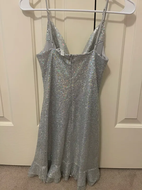 Lucy in the Sky Silver Sequin Dress - Image 4