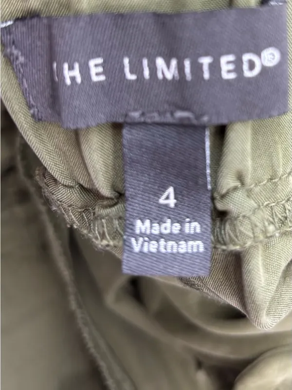 The Limited 4 Olive Green Wide Leg Paper Bag Waist Pants - Image 5