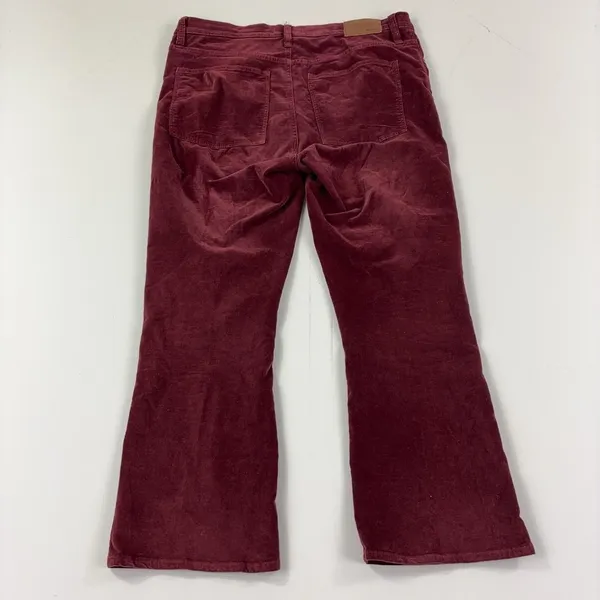 Madewell Cali Demi-Boot Jeans Womens 31 Red Corduroy Mid Rise Bootcut Stretch - Image 4