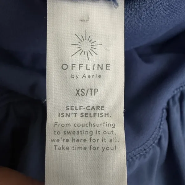 OFFLINE by Aerie Real Me Ruffle Flirty Short Blue Tiered Athletic XS Pickleball - Image 11