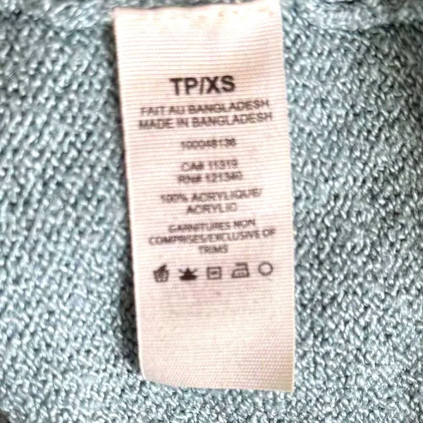 Garage Women’s XS Blue Gray Cropped V-Neck Knit Sweater Y2K 2000s Minimalist - Image 4