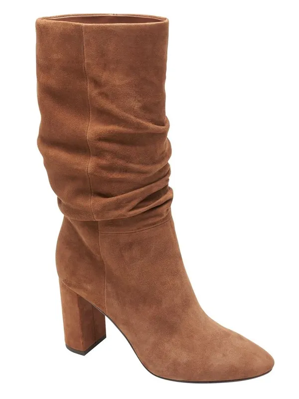 Banana Republic Midshaft Slouch Suede Boots, Nutmeg, Size 9.5 - Image 2
