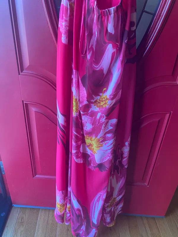 Jennifer Lopez Dress Floral Pink S - Image 4