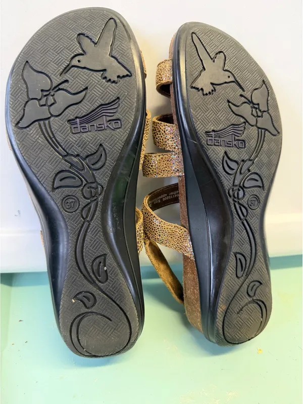 Dansko Strappy Brown Leather Sandals, Size 37 - Image 5