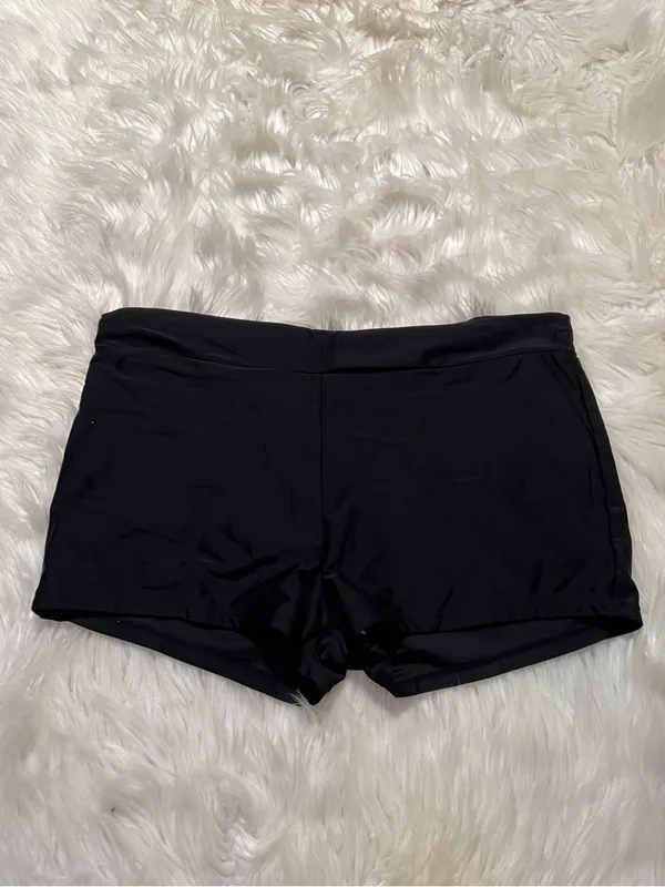 Women's Size XL Swim Shorts Black High Rise 2" Inseam Vintage Bad Elastic - Image 3
