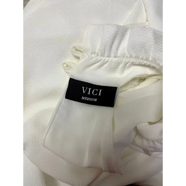 Vici High Neck Ivory Long Maxi with Front Slit- Medium - Image 11