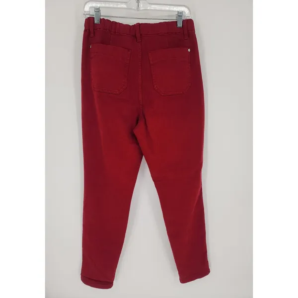 Judy Blue Garment Dyed Red Drawstring Skinny Jeans Size 7/28 - Image 3