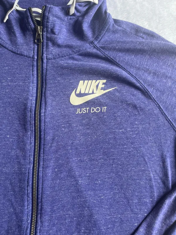 Nike Blue Zip Up Hoodie-Large - Image 3