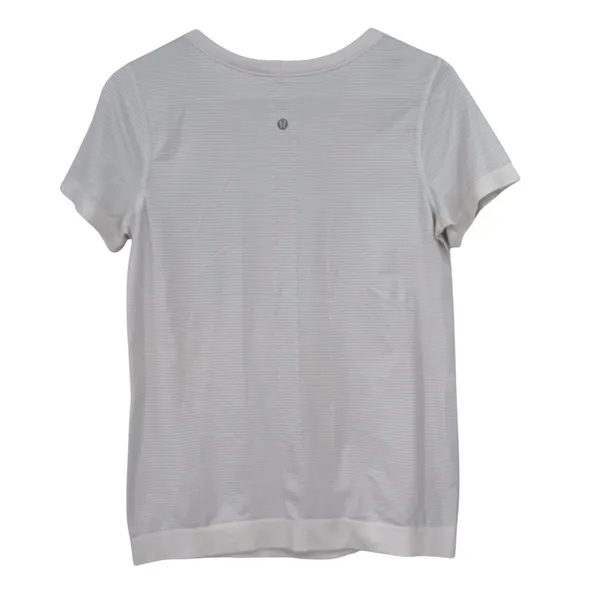Lululemon 6 Swiftly Tech short sleeve shirt white top logo Tee T-shirt Crewneck - Image 4