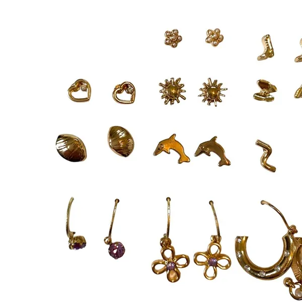 L.A. Hearts Gold Earring Set Pearl Dangle Cowboy Coastal Stud Variety Pack Y2K - Image 3