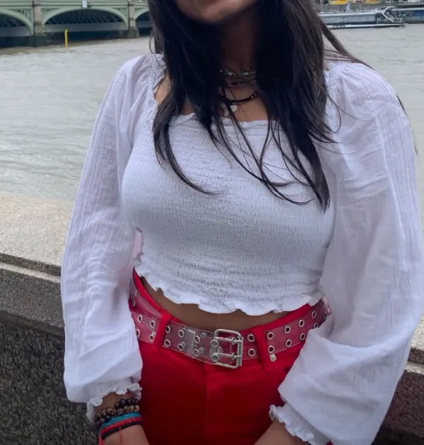 Smocked Long Sleeve Crop - Image 2