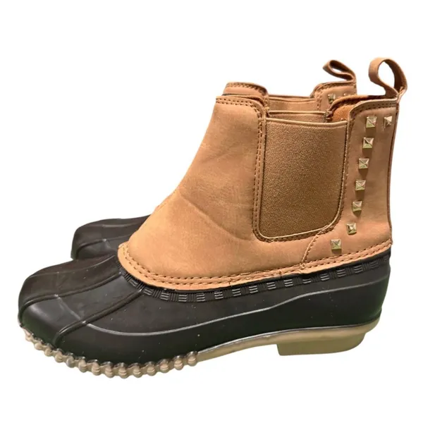 Steve Madden Size 6 Faux Leather Rubber Upper Rain Duck Boots - Image 2
