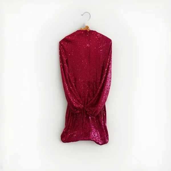 NWT - The Drop Women's Pink Helena Sequin Wrap Dress Pink Size‎ Small - Image 3