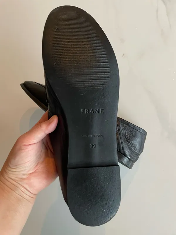 Frame Women’s Leather Loafers Slip On Shoes Black Size 39 - Image 7