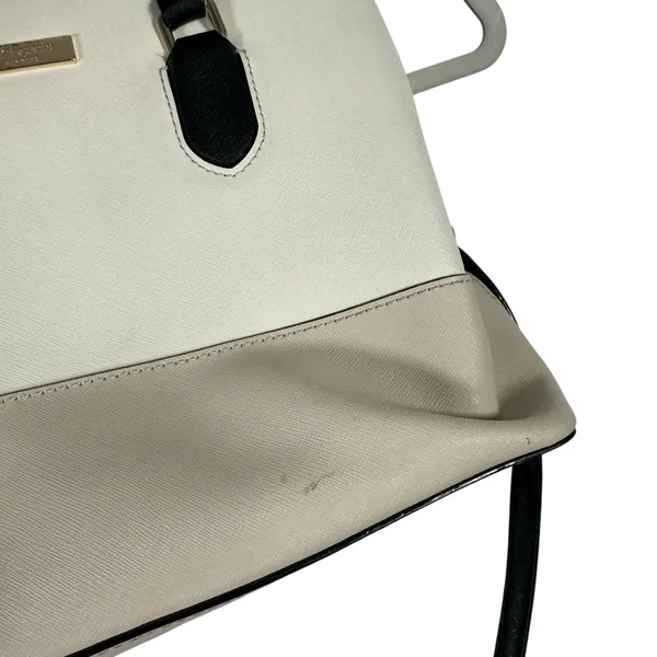 Kate Spade Evangelie‎ Satchel Crossbody Purse Cement White Black Preppy READ - Image 3