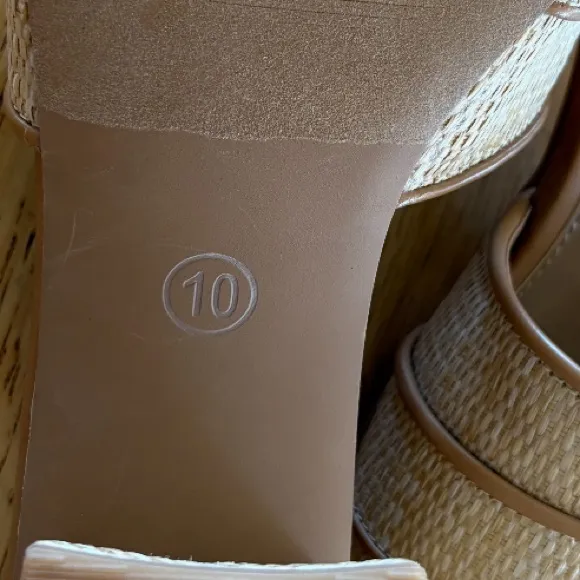A New Day Beige Mules with Crystal Buckle rattan size 10 - Image 8