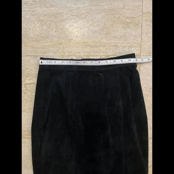 SpringWest Size 5/6‎ Suede Leather Black Suede Skirt - Image 2