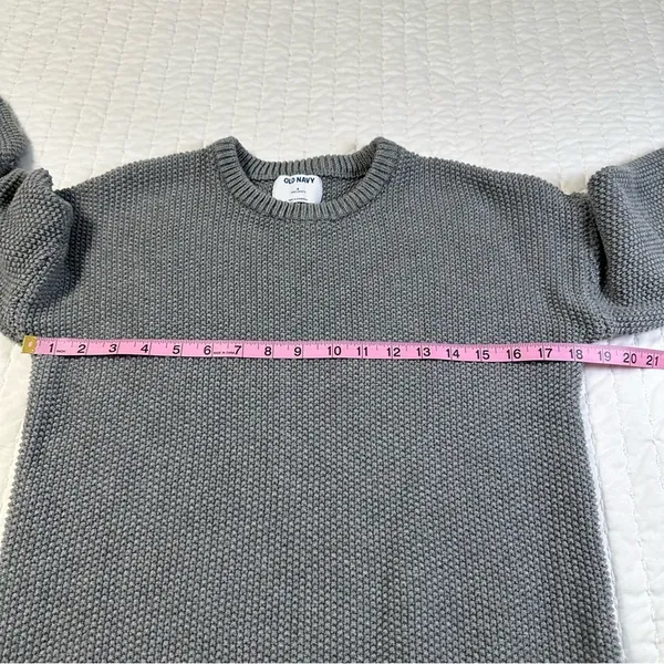 Old Navy Tunic Length Ballon Sleeves Heather Gray Knit Sweatshirt I. Size S - Image 5