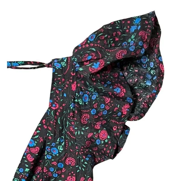 $232 Anthropologie Sabina Musayev S Black Mini Dress Floral Backless Ruffle Pink - Image 6