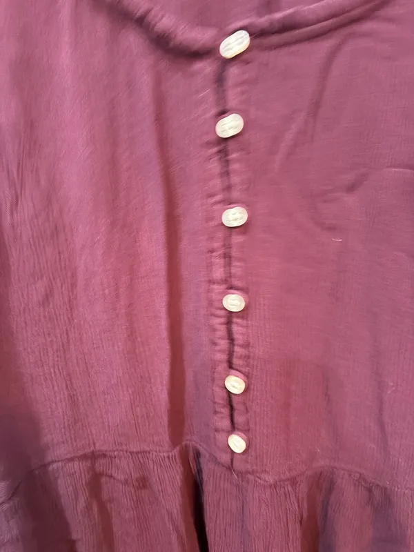 Aerie Flowy Long Sleeve V-Neck Marled Maroon Oversized Top Women’s S - Image 4