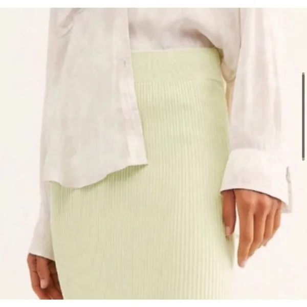 Free People FP Beach High-Waisted Shine Bright Maxi Skirt ribbed pull‎ on sz S - Image 10