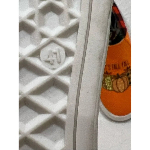 Orange Pumpkin “It’s Fall Y’all” Buffalo Plaid Canvas Slip On Sneakers Size 9.5 - Image 14