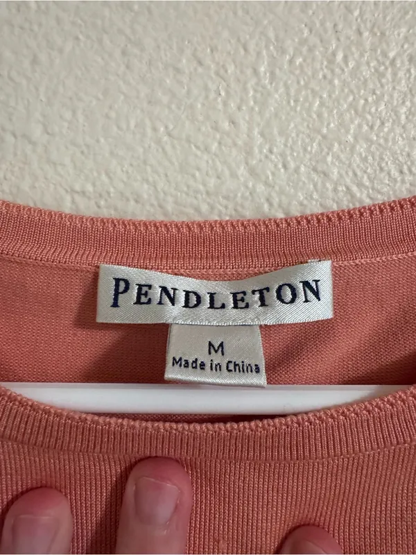 Pendleton Rose Pink Long Sleeve Crewneck Top - Image 2