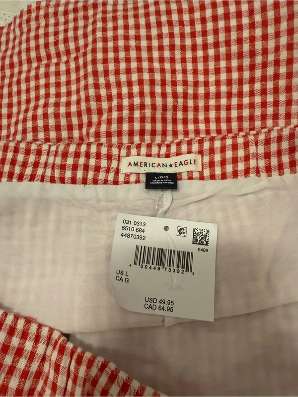 American Eagle Outfitters Red Gingham Mini Skirt - Image 6