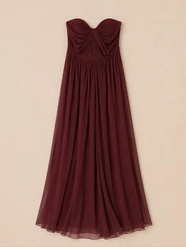 Bridesmaid Dress Cabernet Red Size 8 Multiway Formal Chiffon Gown Romantic Wine - Image 2