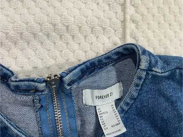 Forever 21 Blue Denim Dress with Zipper Detail - Image 3