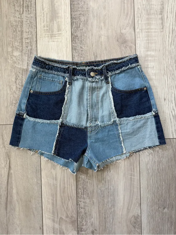 Wild Fable Highest Rise Denim Patchwork Cutoff Jean Shorts size 8 (28/29) - Image 3