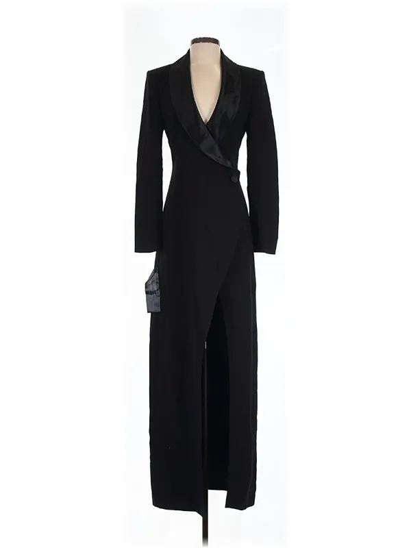 NWT BCBG MaxAzria Luciano Tuxedo Gown in Black Coat Jacket Dress 4 $498 - Image 8
